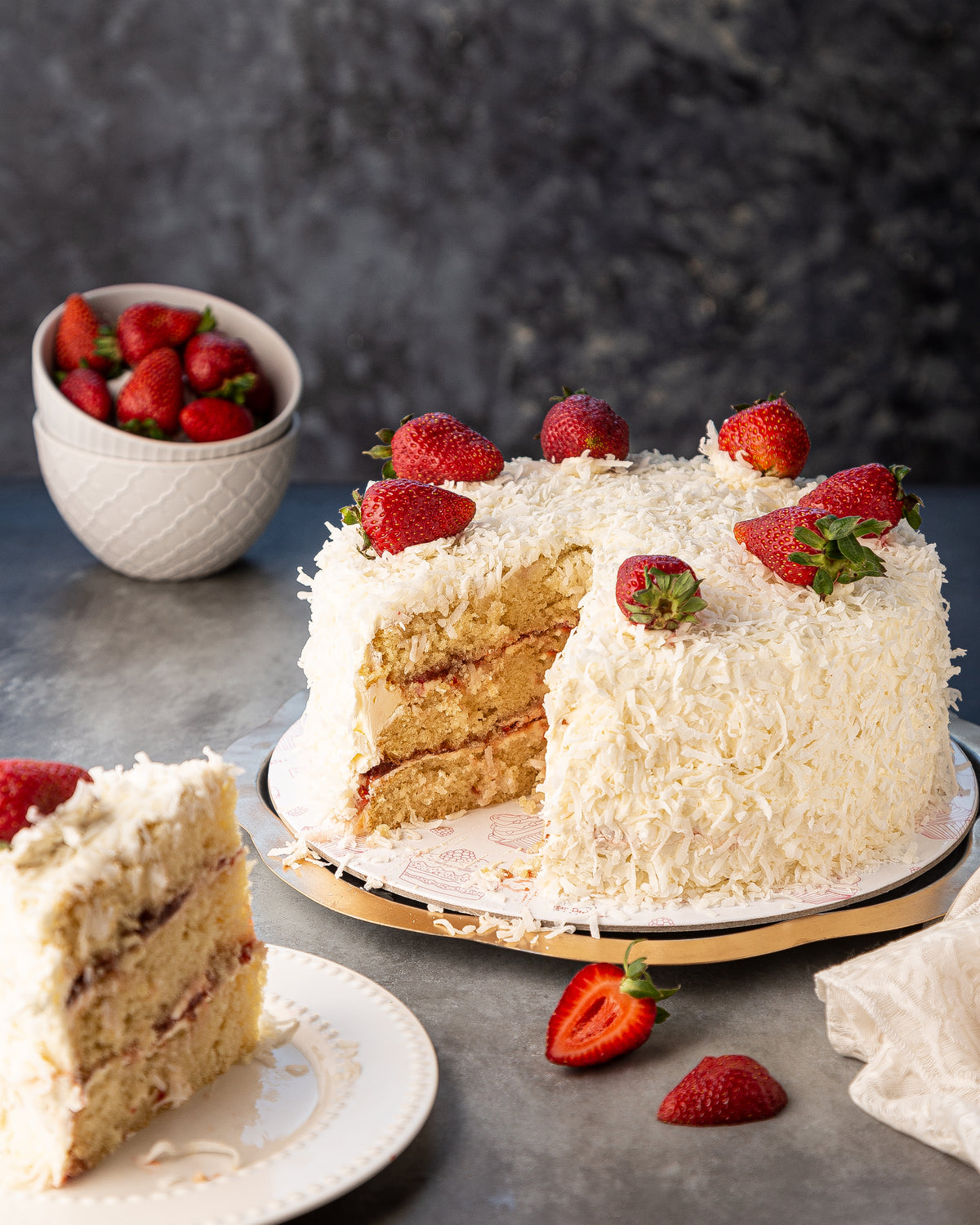 Strawberry Coconut Cake