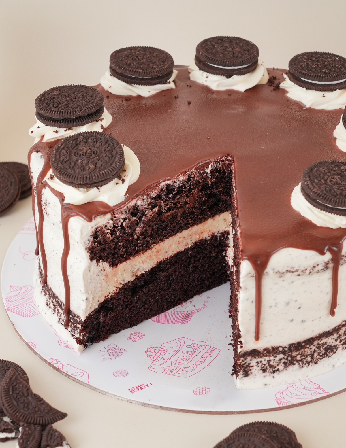 One Layer Oreo Cake
