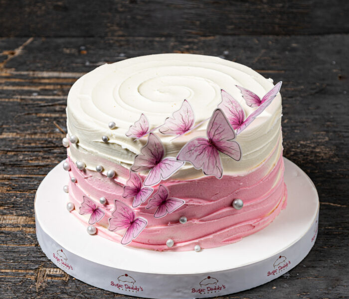 Butterfly Cake – Pink White 2